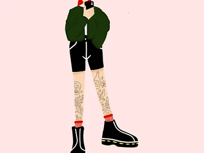 Always on the phone design dr martens girl hand illustration phone pink tattoo