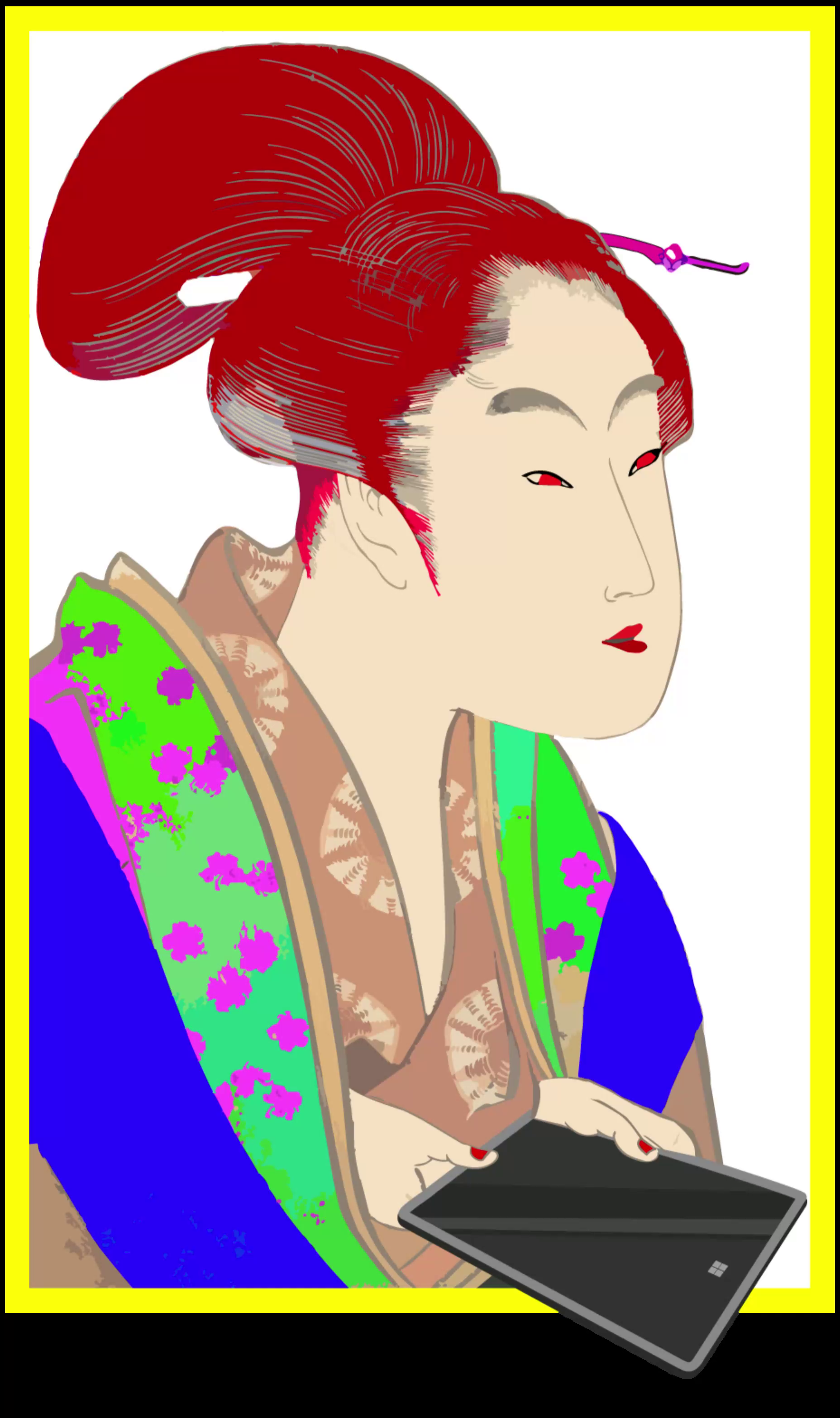 【Modern 喜多川歌麿】A Young Woman Playing A Game