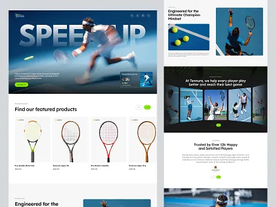 Sport E-commerce Website Design e commerce landing page online shop pixelean sahin mia sport shop website sports accessories sports website tennis sport websit tennis training platform tennis website ui design uiux web design website design