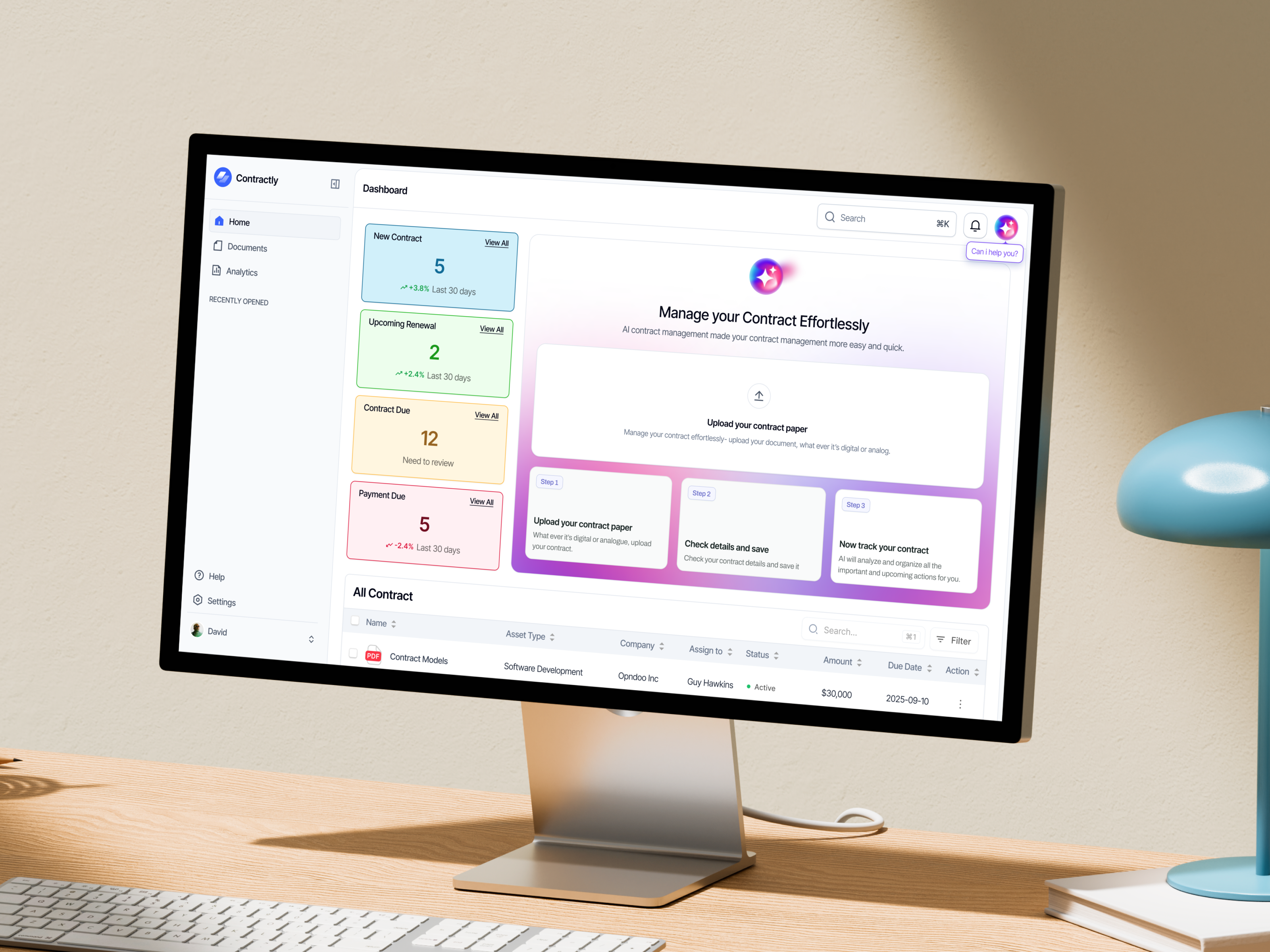 Contractly - Contract Management SaaS Dashboard