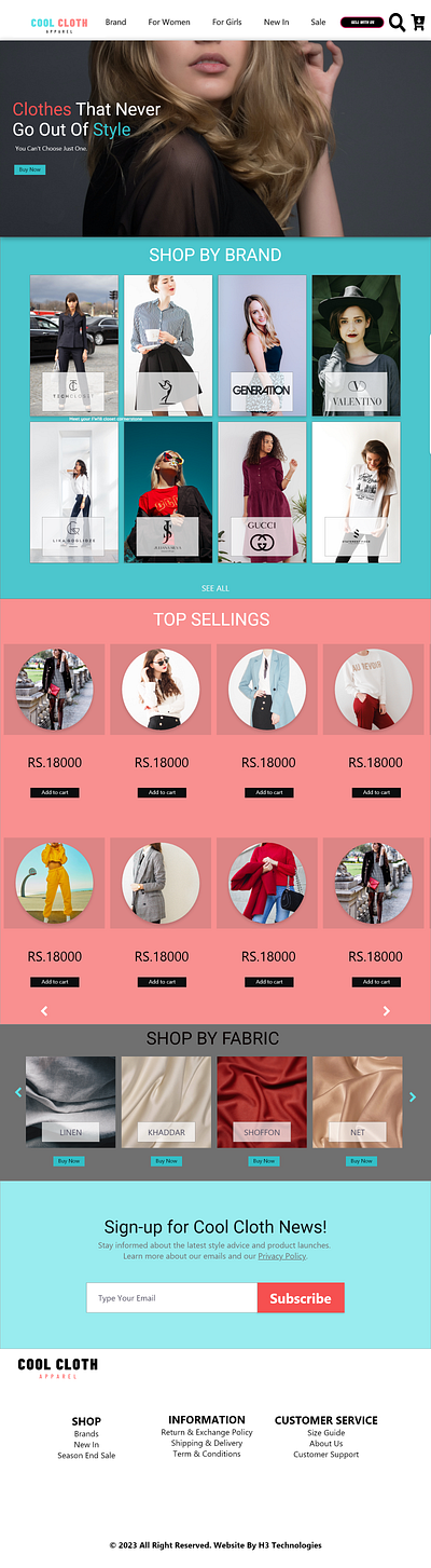 Cool Cloth: UI/UX Design Of A Clothing Website clothing website design cool cloth ecommerce website design online shopping website design ui ux website design