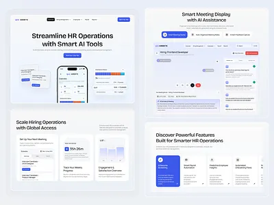 AI Operations HR Management UIUX ai interface product saas service startup ui ux web