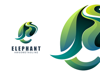 Elephant color 3d branding colorful design elephat graphic design illustration logo