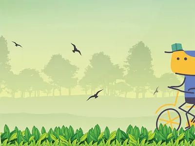Easy Breezy Ride 2d animation animation birds character animaton cycling design graphic design illustration motion graphics sunny day vector