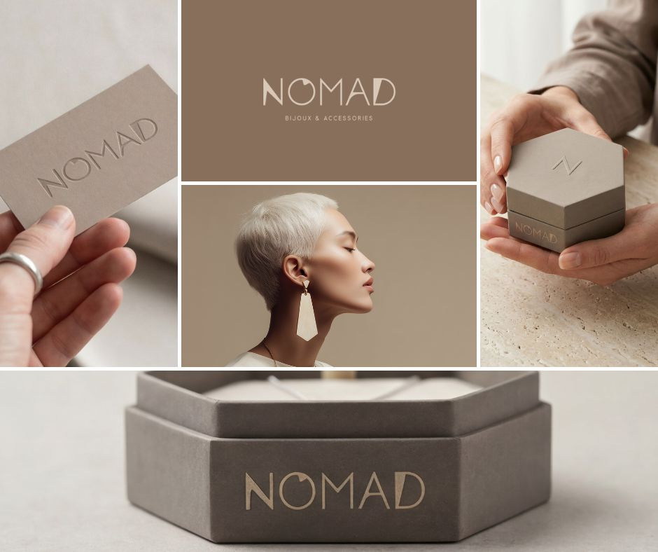 Nomad - Jewelry Brand Identity Design (2026 refresh) brand identity fashion design graphic design jewelry branding logo design luxury logo minimalist branding packaging design premium packaging typography unboxing experience visual identity