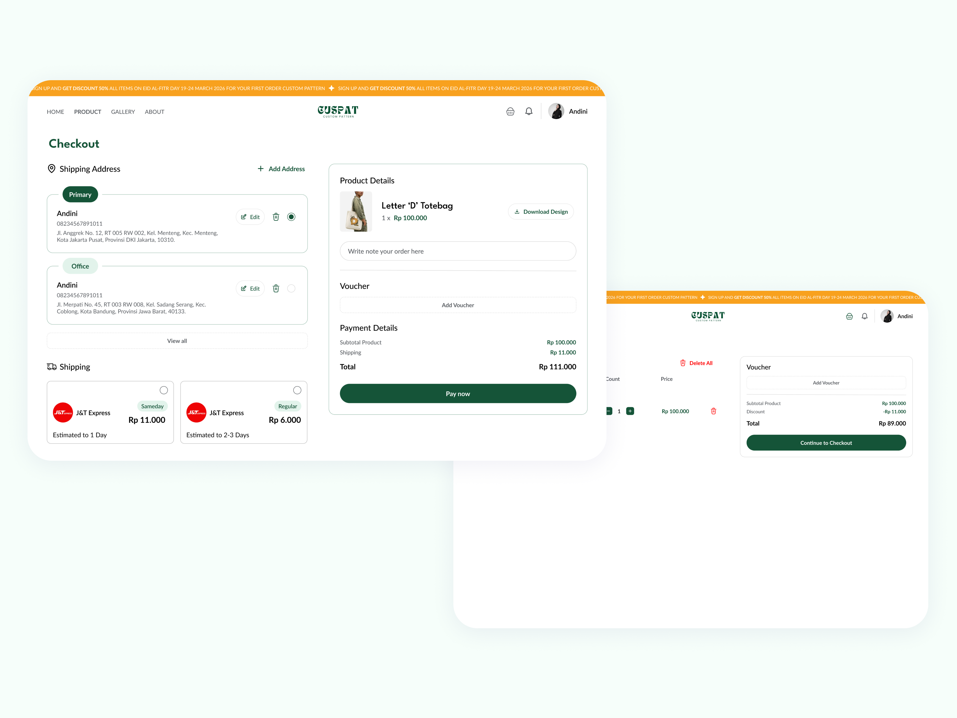 Example of E Commerce UI/UX Design & Development