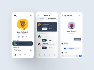 BNO - Buddy network online app app buddy business connection iphone light mobile mobile app network social media ui
