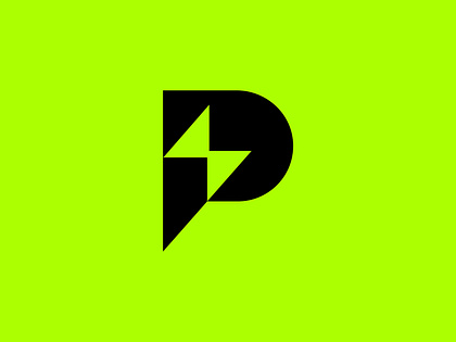 p letter bolt logo design