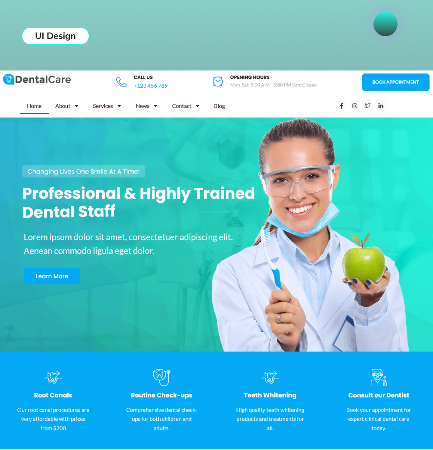 Example of Dental Clinic & Healthcare Web Design