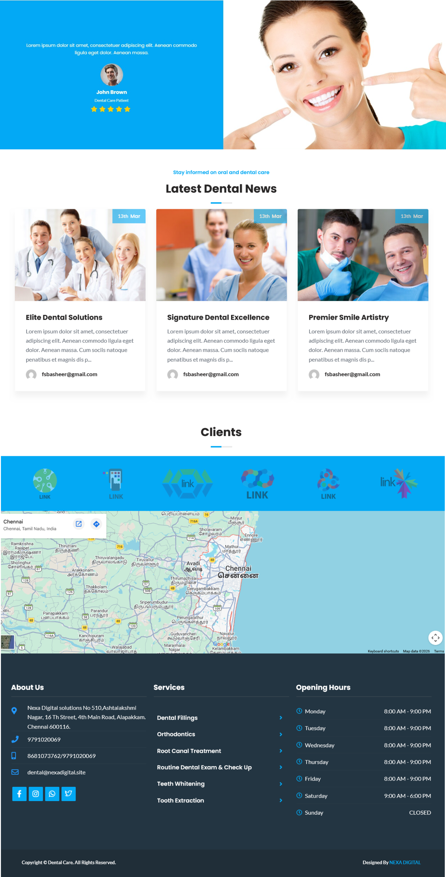 Example of Dental Clinic & Healthcare Web Design