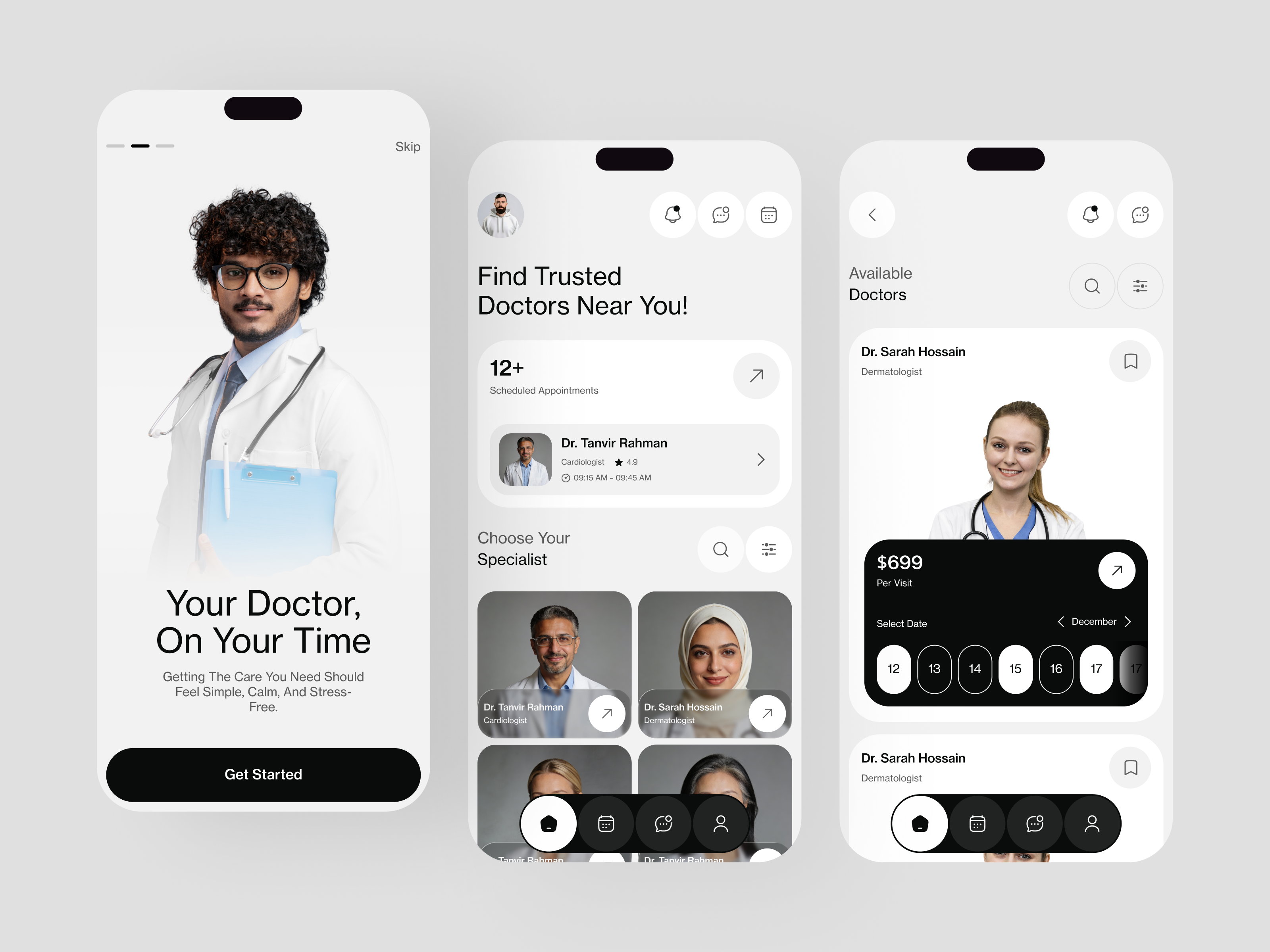 Doctor Appointment App | Healthcare Booking UI app design appointment booking dashboard design doctor booking app dribbbleui health care app health tech interface design medical app mobile app design modern ui product design saas design startup app telemedicine app ui design ui inspiration user experience ux design ux inspiration