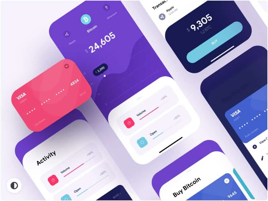 Crypto fintech app imterface design