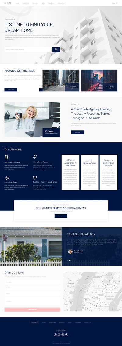 Real Estate Business Website Design branding ui