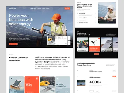 Commercial Solar Installers Website Design commercial solar commercial solar installers homepage landing page solar installers uiux design web design web ui website website design