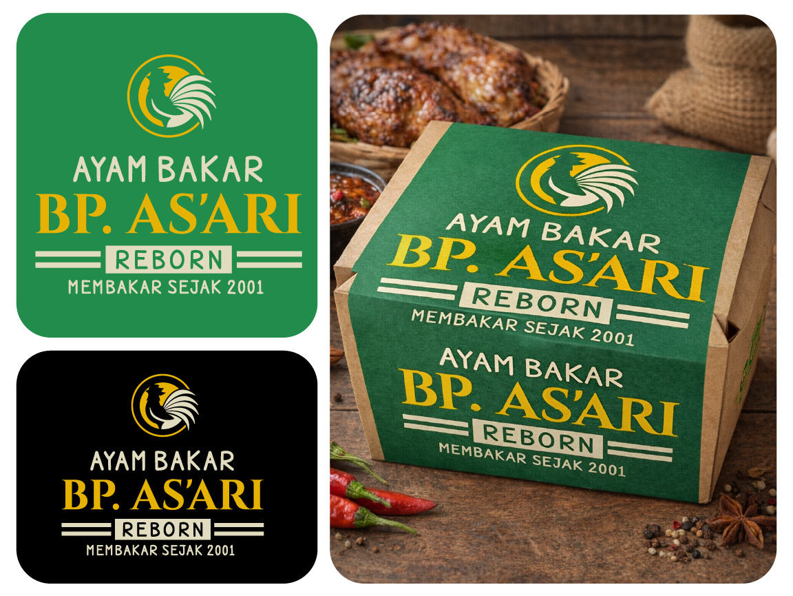 Ayam Bakar BP. As’ari Reborn branddesign brandidentity branding brandingdesign brandlogo creativebranding customlogo designinspiration designlogo graphicdesign logocollection logodesign logodesigner logoinspiration logoinspo logomaker logotype minimalistlogo modernlogo visualidentity