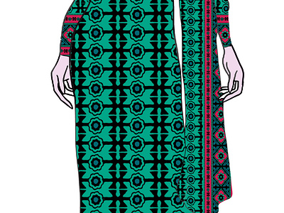 Floral and geometrical design, full dress design. design dress design fashion illustration pakistani dresses pattern designer textile designer vec vector