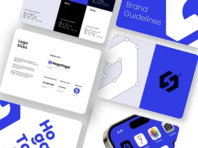 Modern Brand Identity & Guidelines Design for HogaToga app design brand deck brand guidelines brand identity branding color palette corporate branding grid system h logo logo design logo system minimal design modern branding typography ui design visual identity visvibe