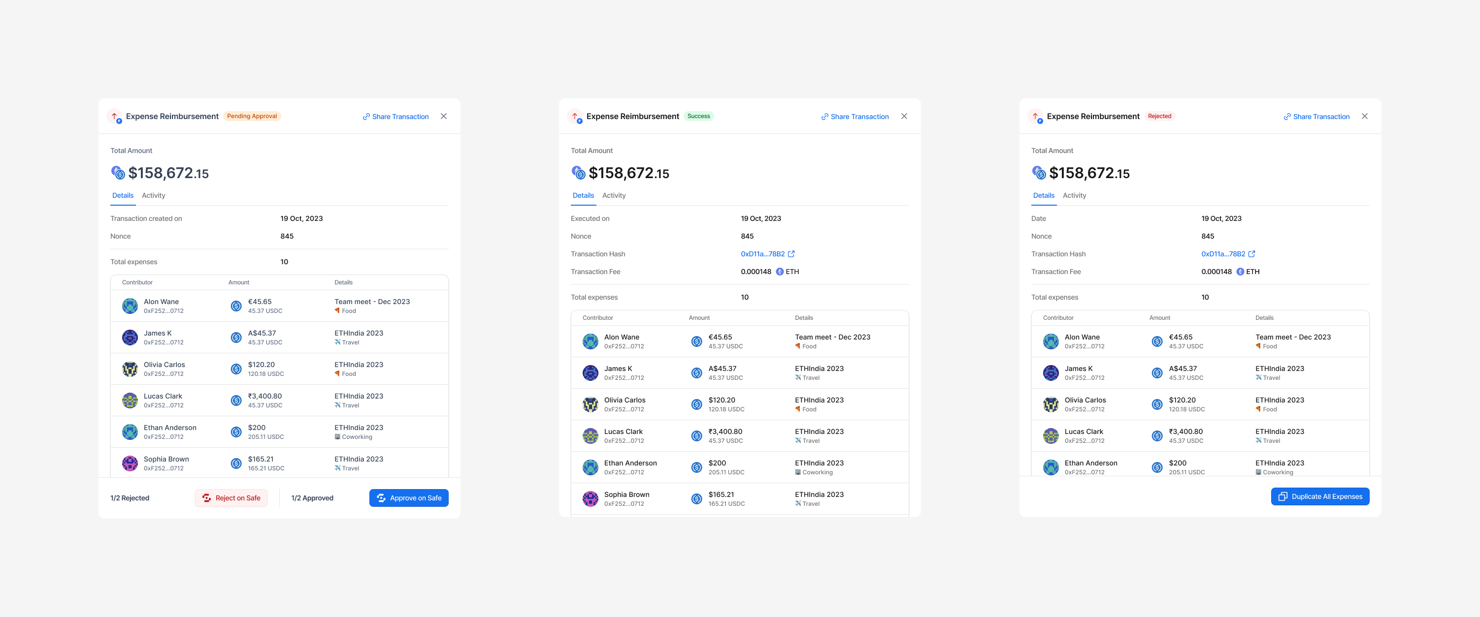 Expense Management b2b crypto eth expense expensemanagement fintech flow onchain payment paymentflow reimbursment saas usdc web3 webapp