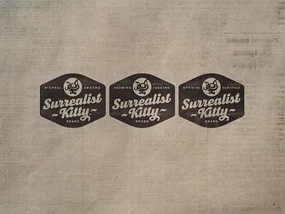 Surrealist Kitty Vintage Logo branding cat dali logo newspaper script series surreal vintage