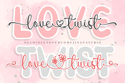 Love Twist Duo Font 3d animation app branding design graphic design illustration logo motion graphics typography ui ux vector