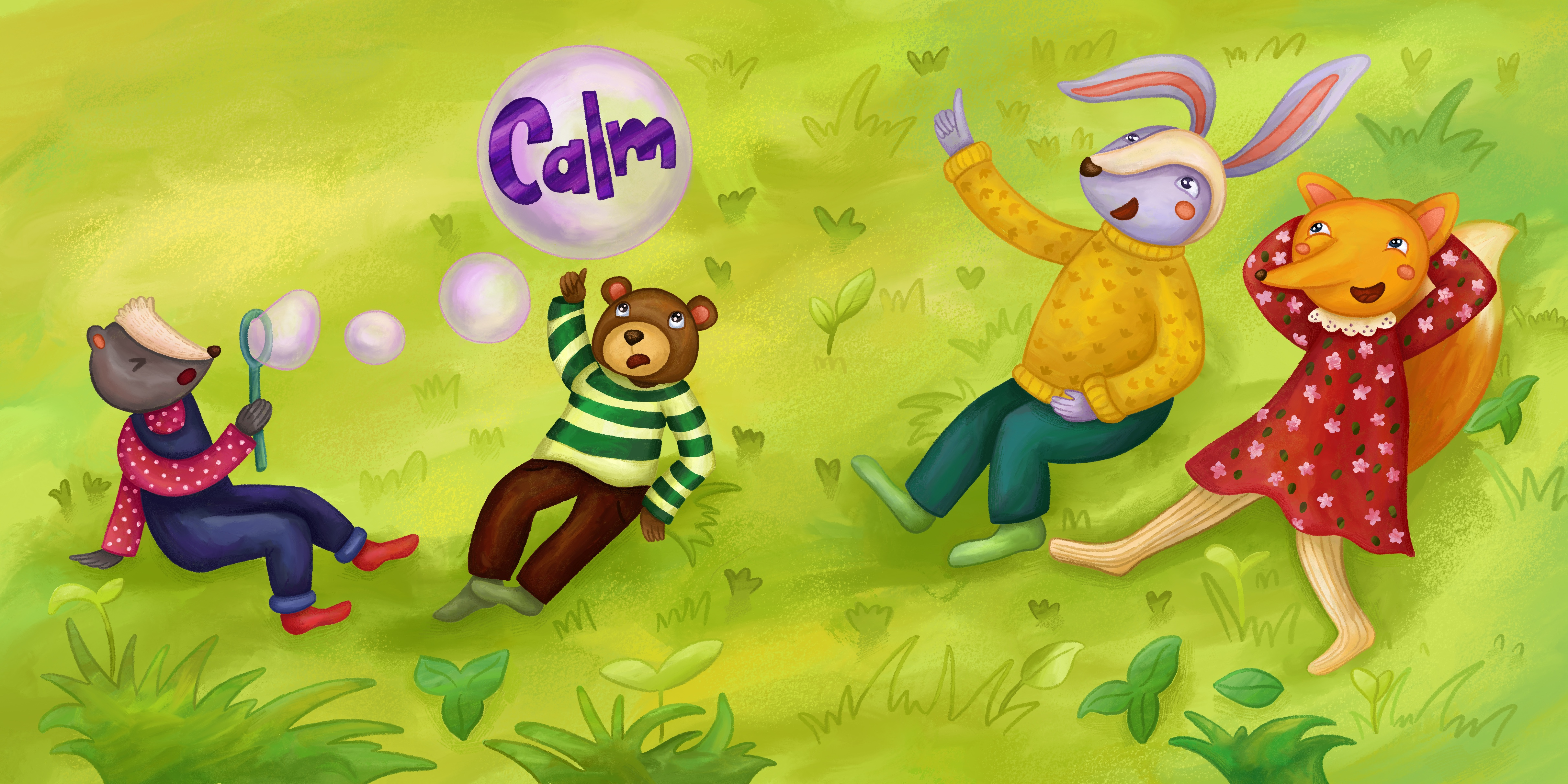Illustrations for Children's book about feelings