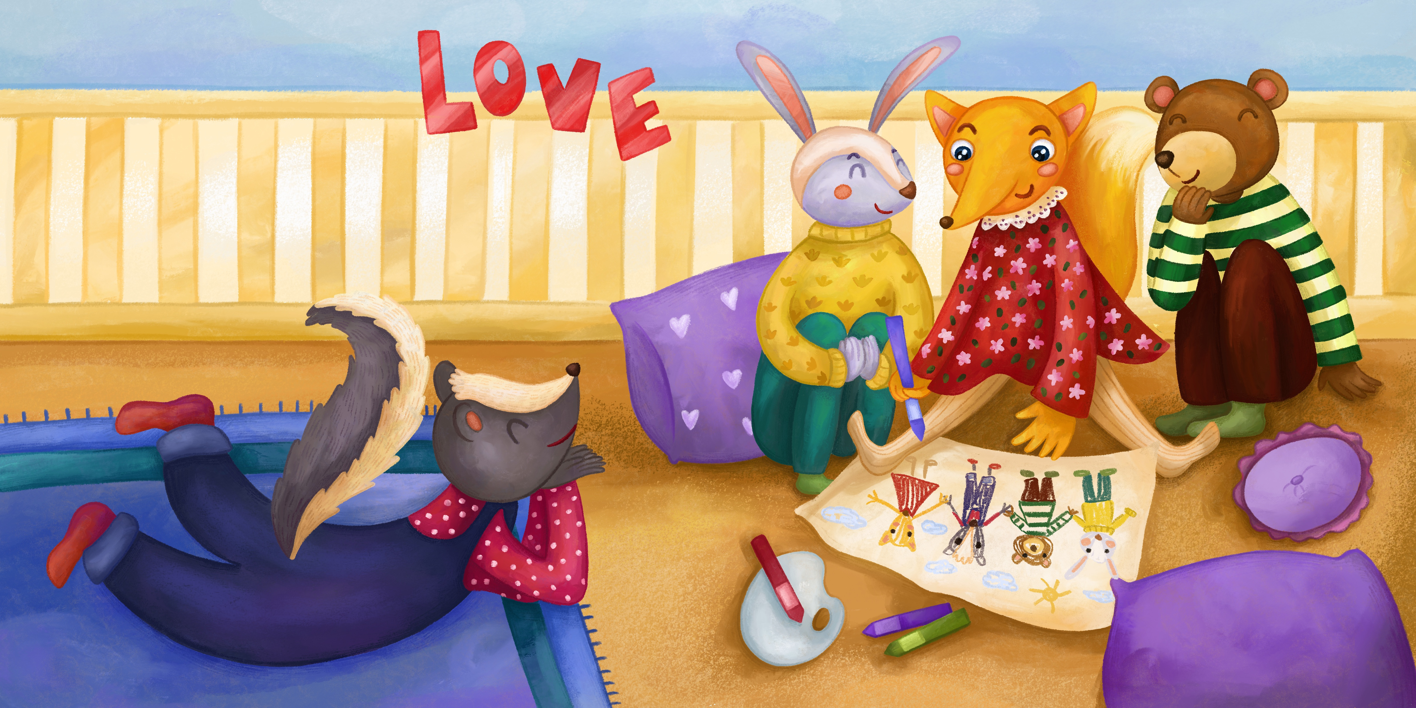 Illustrations for Children's book about feelings