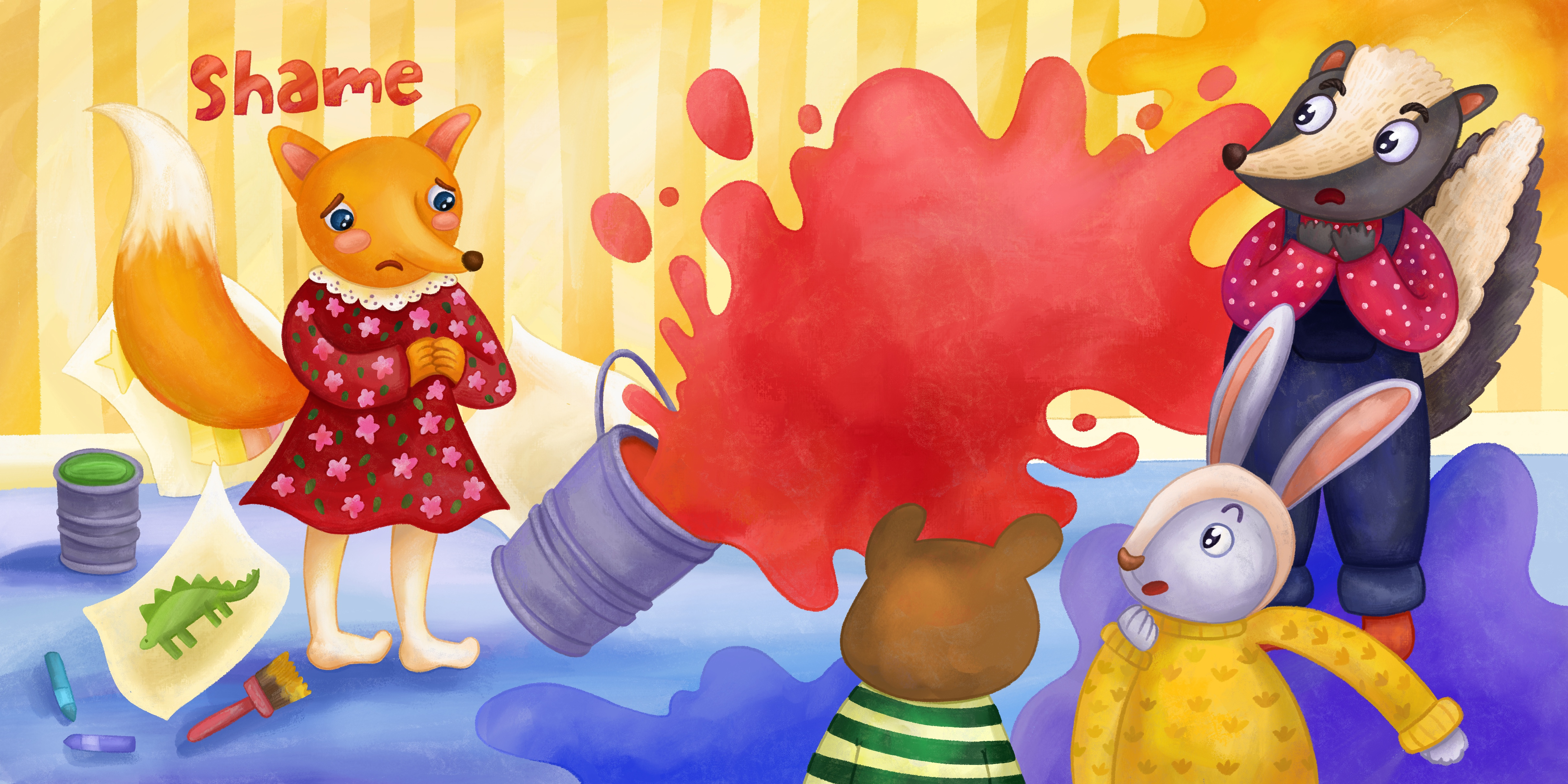 Illustrations for Children's book about feelings