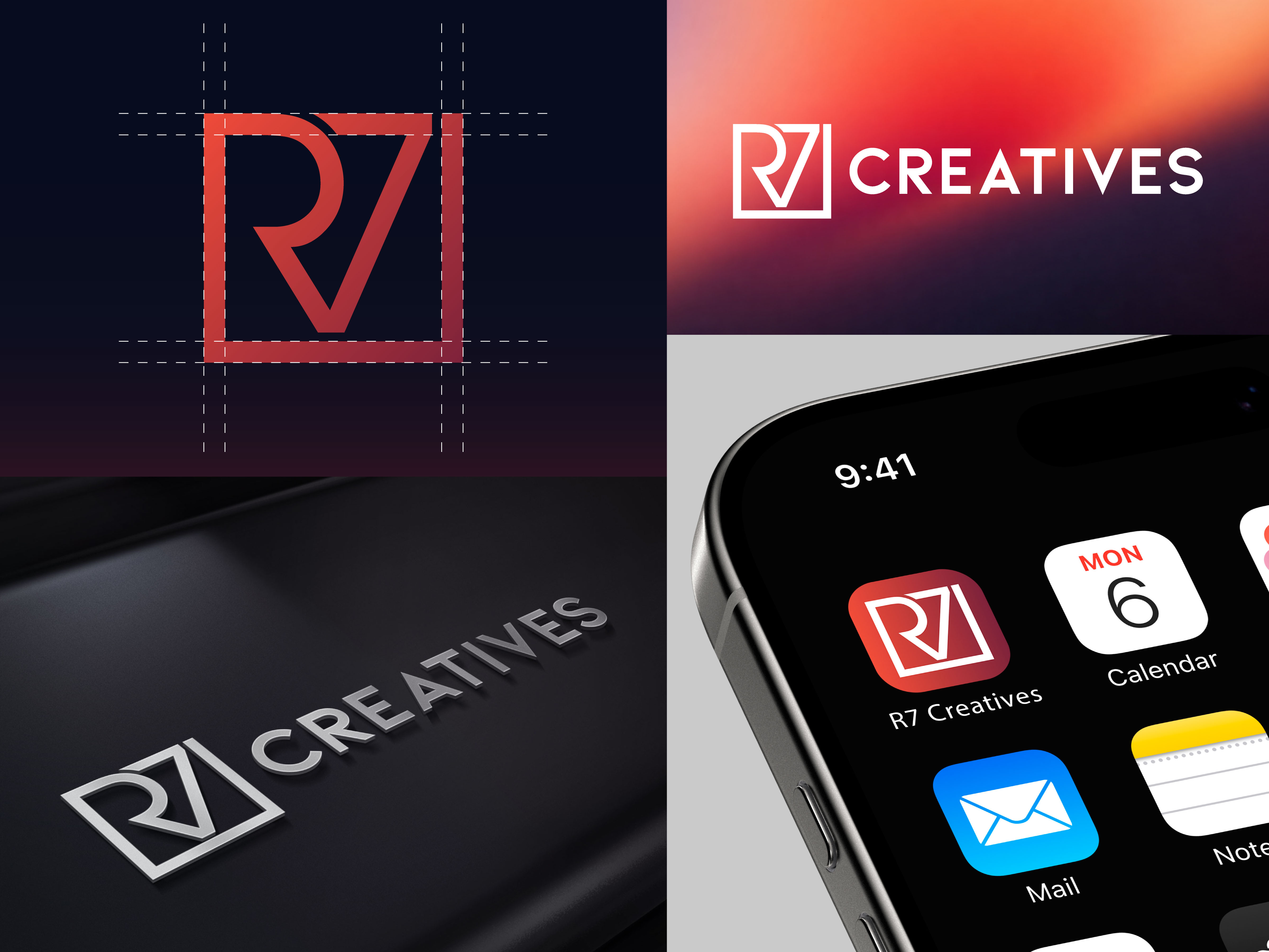 R7 Creatives: Logo Identity brand brand identity brand kit branding branding kit business identity corporate branding design graphic design graphic designer icon lettermark logo logo design minimal minimalist logo monogram typography ui vector