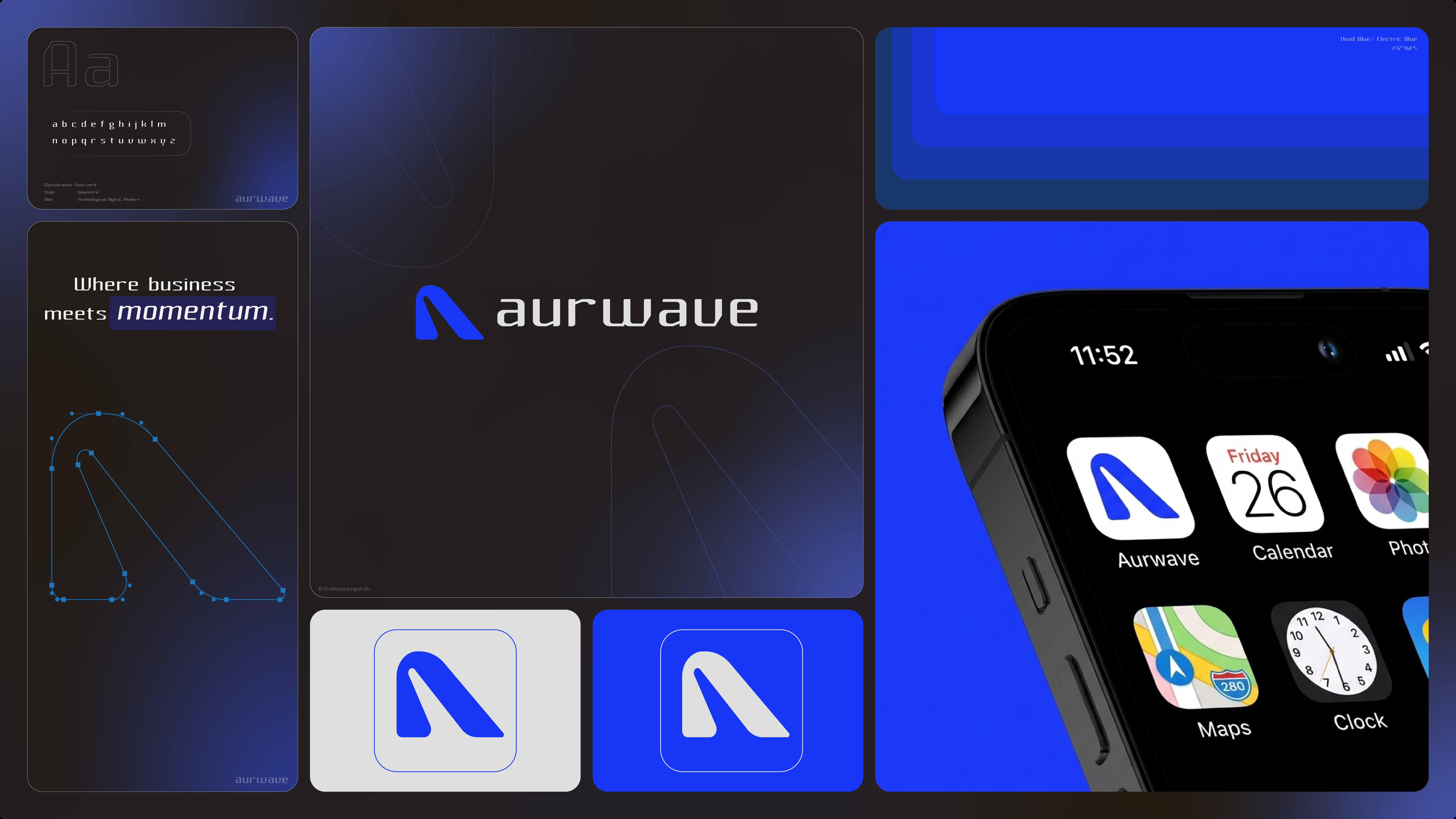 Aurwave- Modern & minimal saans brand Identity. app icon branding cloud tech logo minimalist logo saans logo saas tech identity