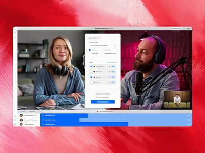 Podcast Record Setting call clean clear light podcast podcasting properties record settings tracks ui ux video video call voice call voip white