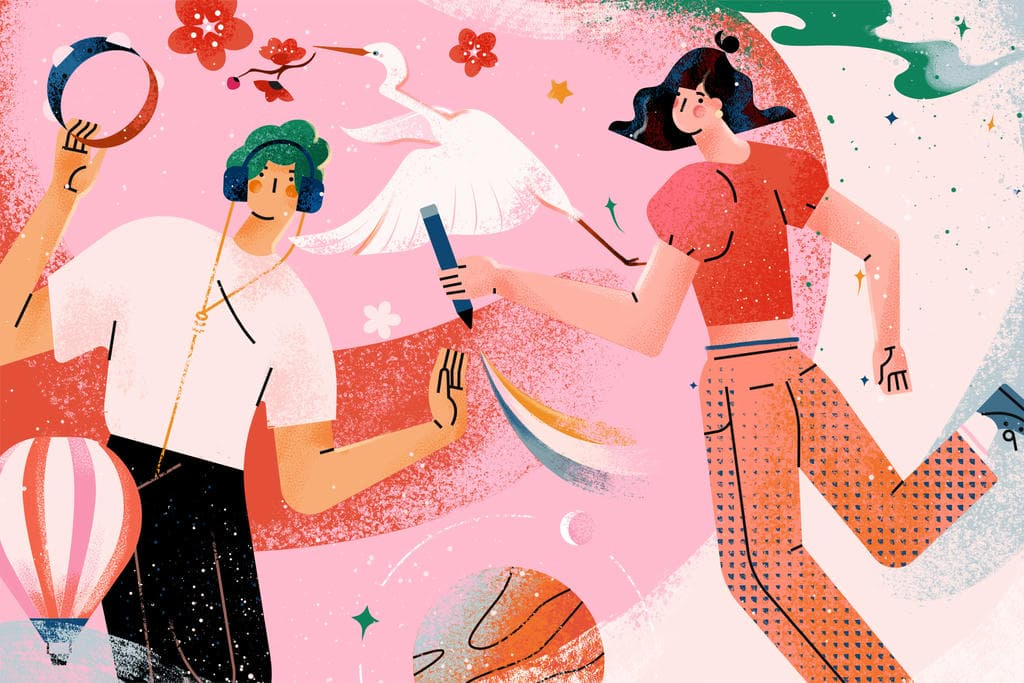 小园素 Xiaoyuan Su · Modern Scene – 星河闲游 brand illustration branding character design color theory commercial illustration design editorial flat graphic design illustration modern packaging scene texture vector visual identity xiaoyuansu