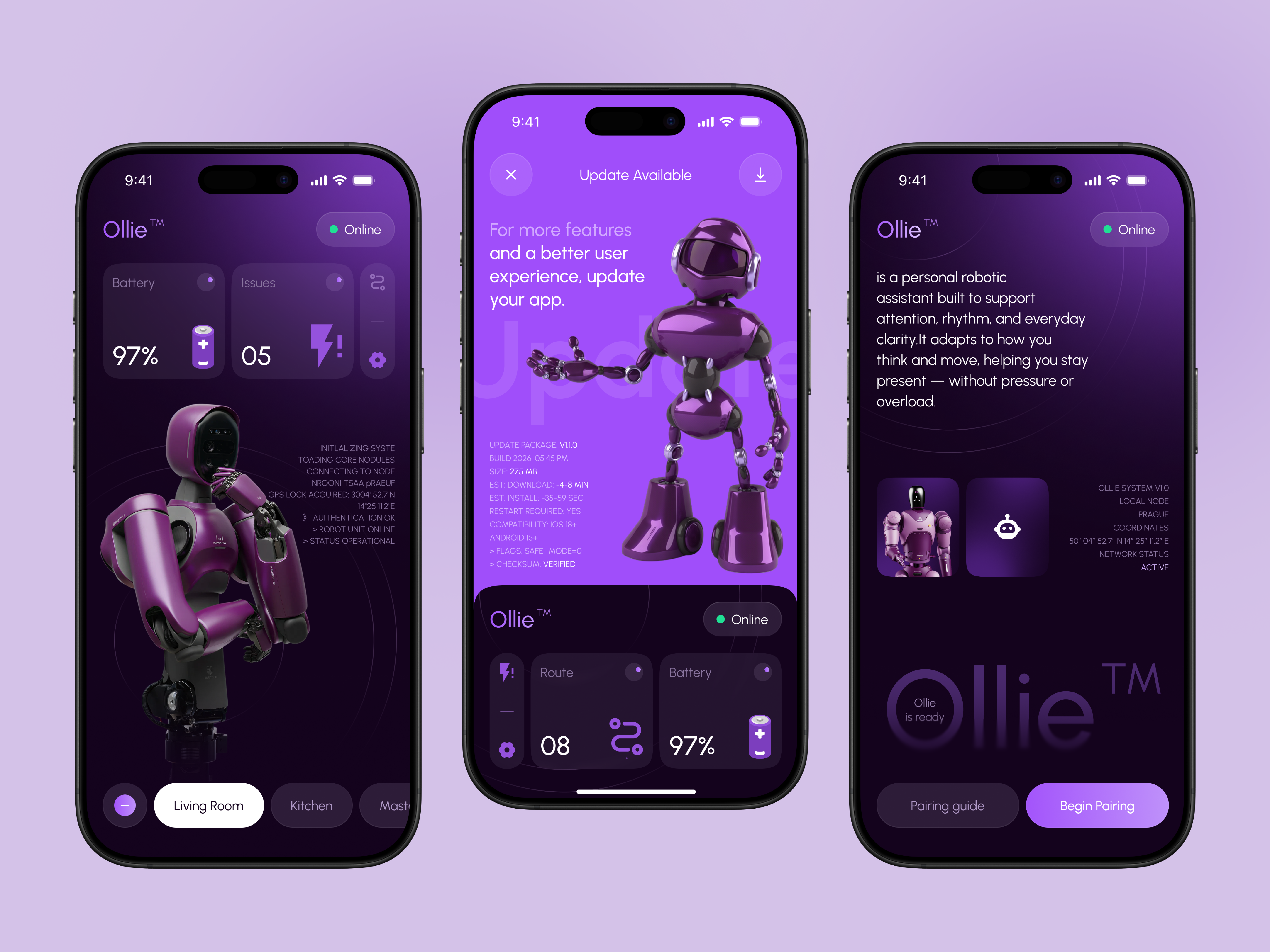 AI Robot Assistant App UI/UX Design ai assistant ai robot app design artificial intelligence automation control panel dashboard design futuristic home robot mobile mobile app mobile app design mobile ui product design robot control smart robot uiux user interface web