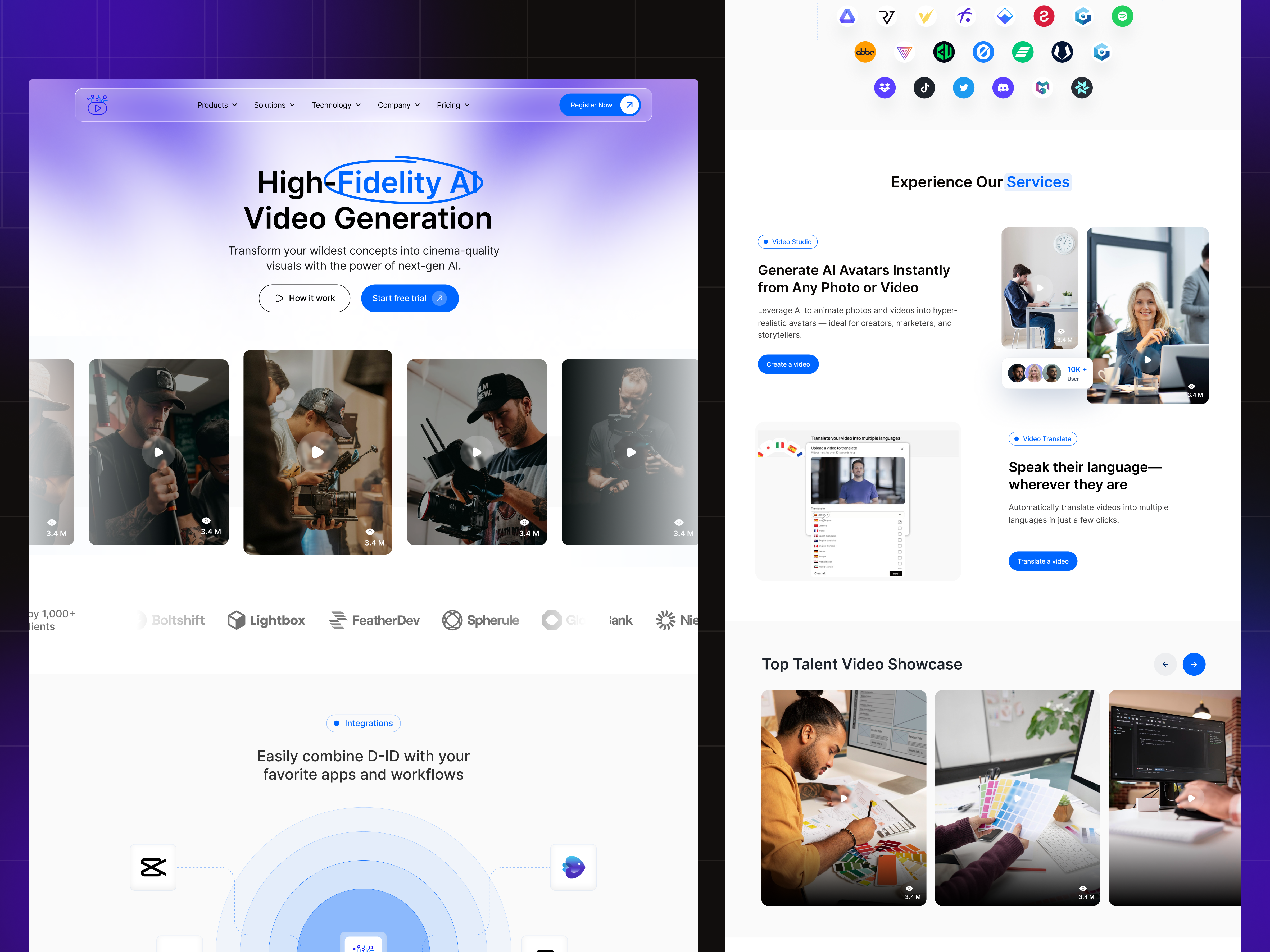 Example of Ai Website UI/UX Design Digital Products