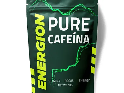 Pure Cafeína Coffee Packaging Design beverage branding coffee design energy graphic design label design natural packaging design