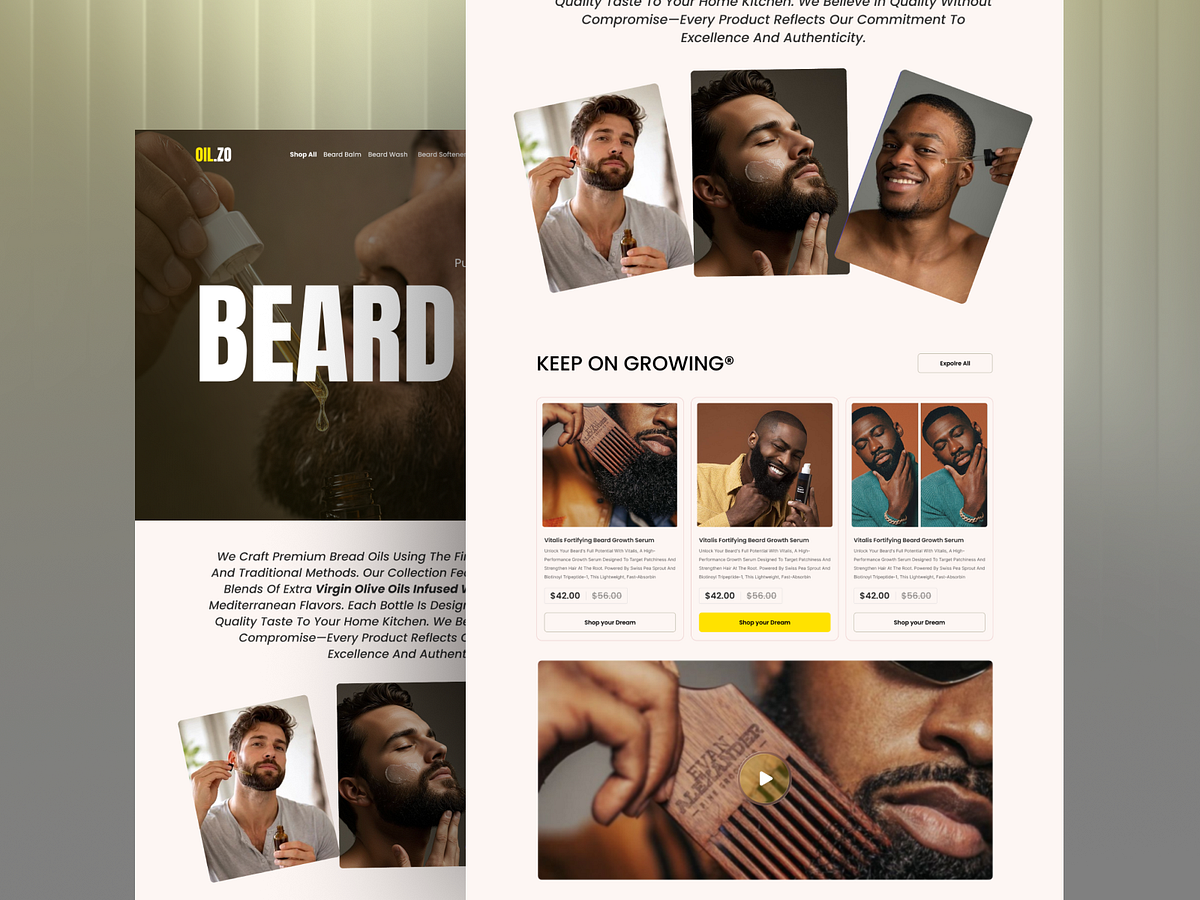 Redesign Mobile Responsive - Beard Oil  landing page design Image 1