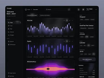 Crypto Trading Dashboard crypto crypto dashboard cryptoapp cryptocurrency cryptoui darkmode defi design investment app product startup trading trading bot ui uxdesign web web3 webap