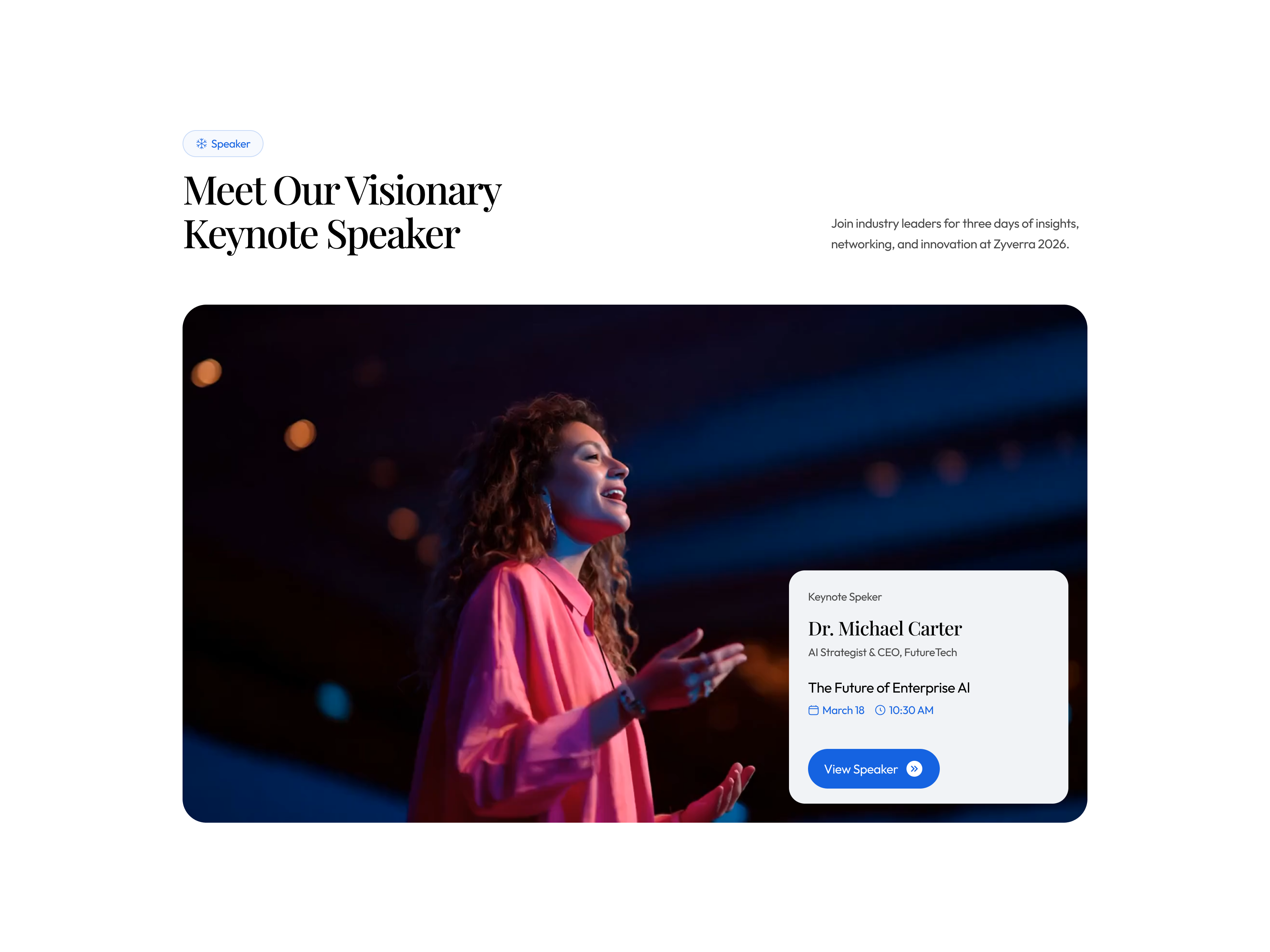 Example of Event Management Framer Template