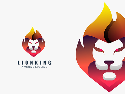 Lion king Colorfull Logo 3d branding colorful design graphic design illustration lion logo