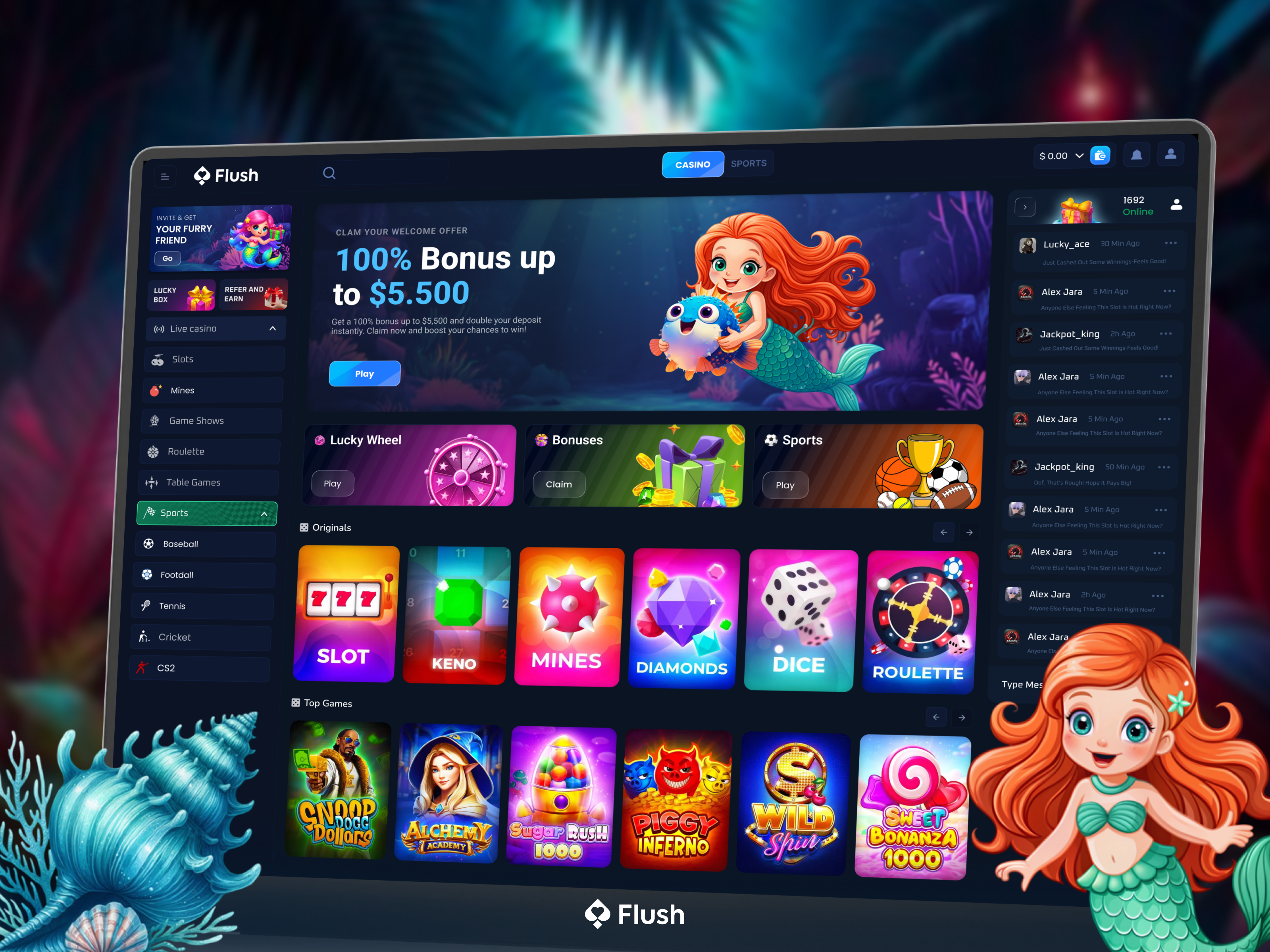 Example of Flush Bet Interface Design