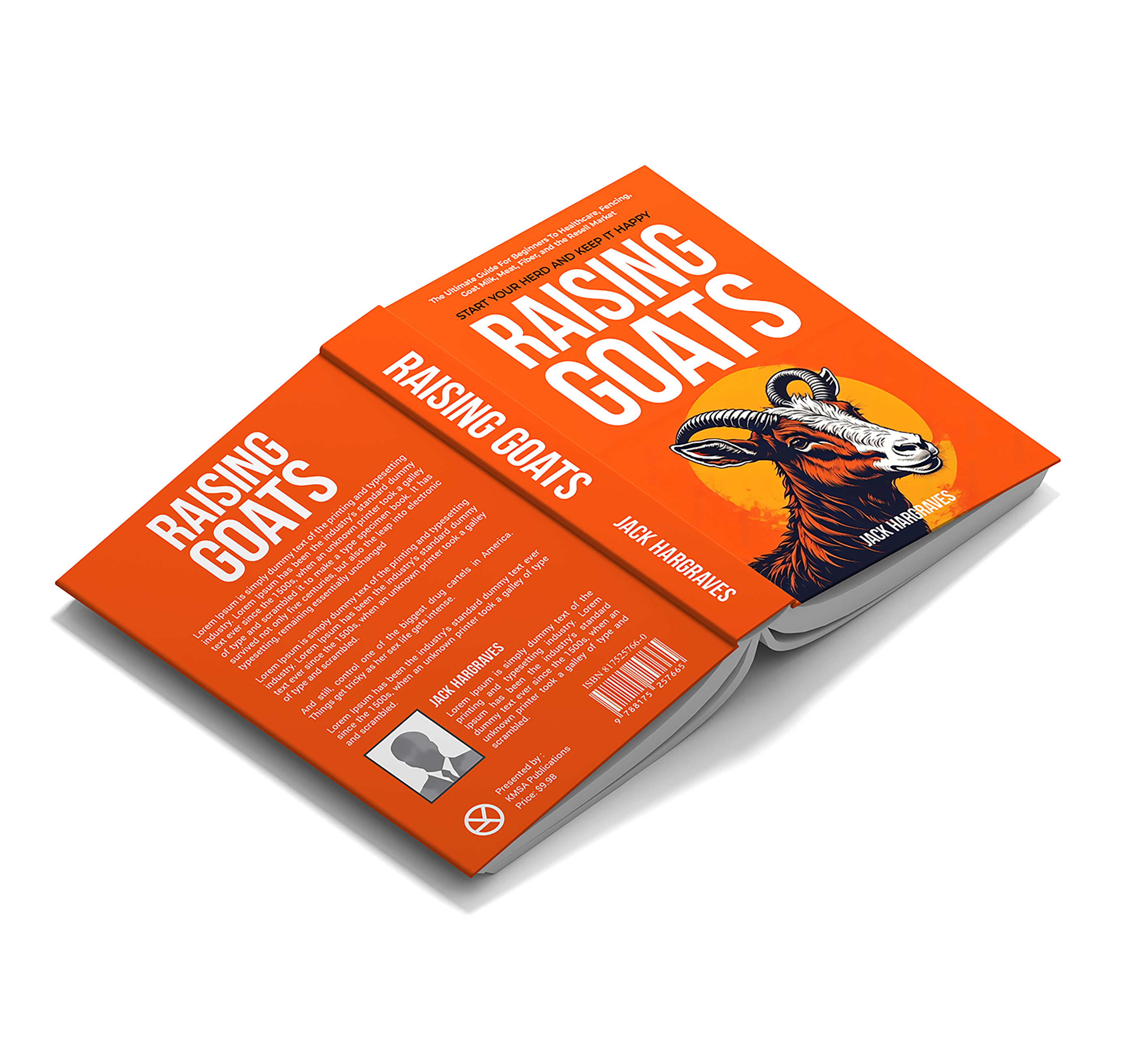 Raising Goats – Book Cover Design amazon book cover animal book cover animal illustration book cover design book cover designer clean illustration creative designer editorial design graphic design kdp book cover minimalism minimalistic design modern design vector design