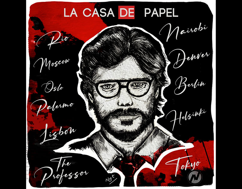 Álvaro Morte — “The Professor” Fan Art 2d artist design drawing fanart graphic design illustration lacasadepapel moneyheist