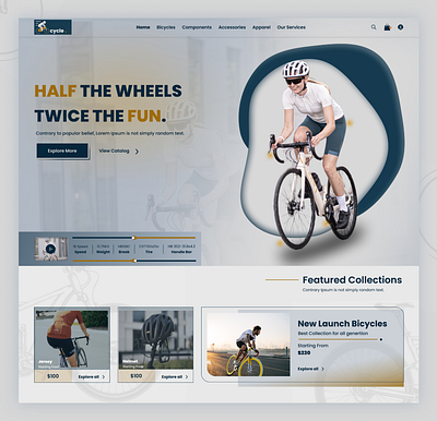 Bicycle Shop Landing Page bicycle bike cycle cycle shop cycling ecommerce electric bike health home page landing page ride rider riding sports store ui ux web web design website