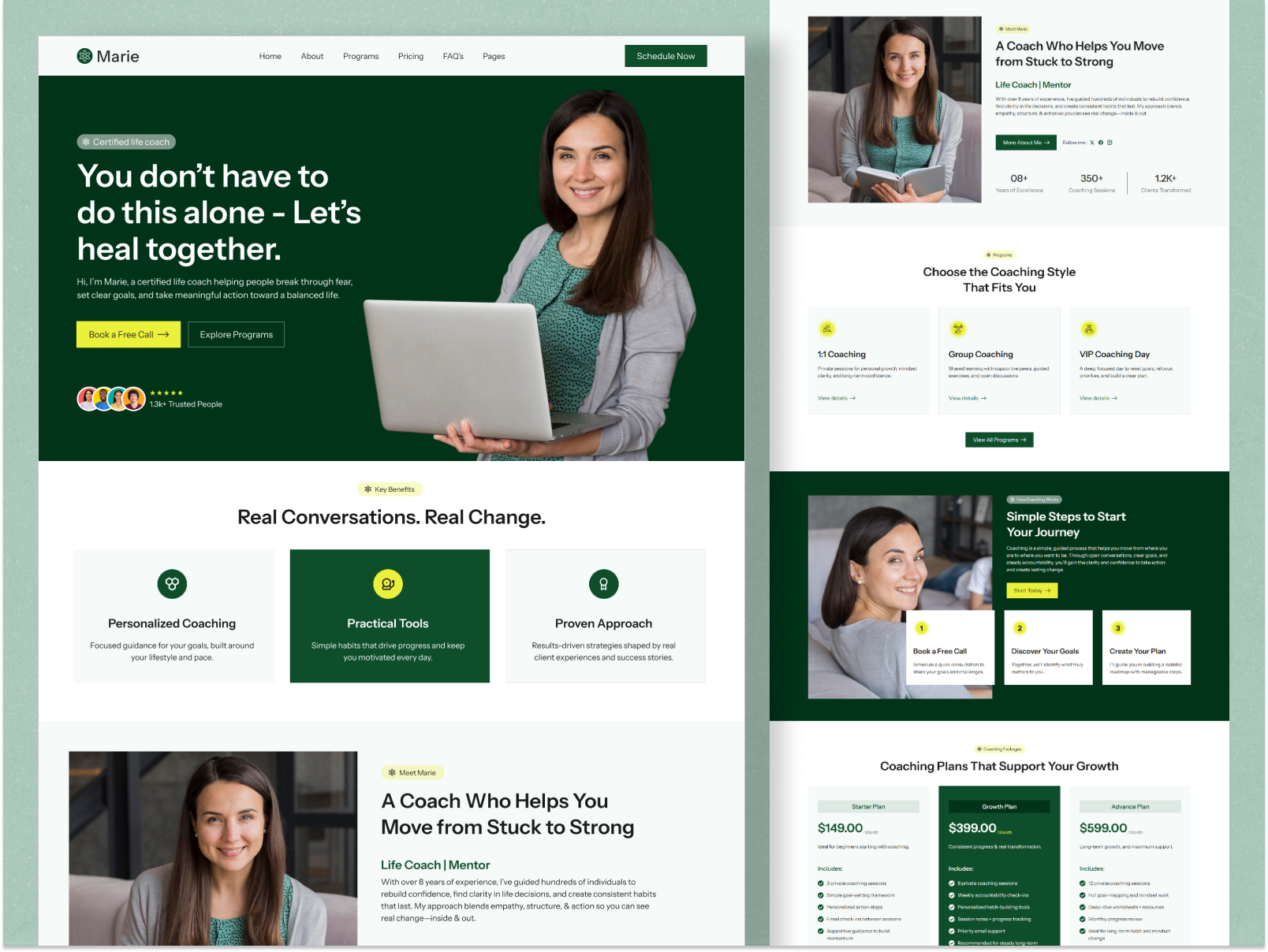 Marie – Business & Life Coach Website business coach coach coaching coaching website consultant website life coach life coach website mentoring website mindset online coaching personal growth raddito self development coach therapist therapist coach trainer website uiux web design website wellness coach