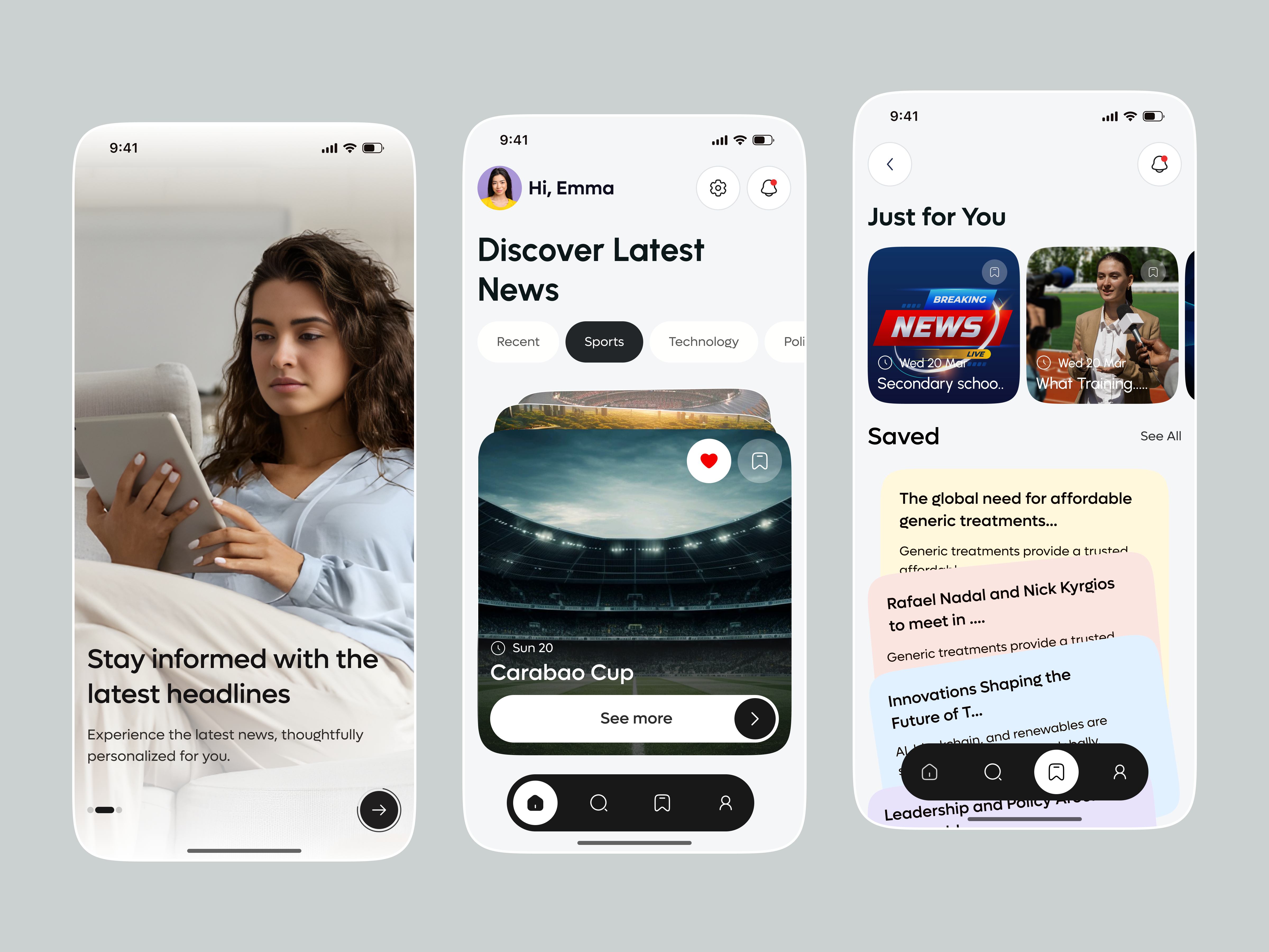 News & Content Mobile App UI for Engagement & Retention app design blog app content app interface minimal ui mobile mobile app news app news ui product reading app saas social app startup ui ux