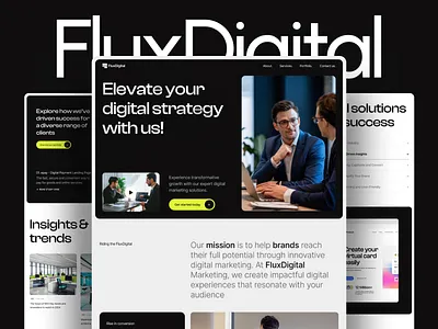 FluxDigital - Digital Marketing Agency Landing Page 3d agencywebsite animation b2bdesign boldui brandidentity branding digitalmarketing graphic design growthdesign landing page landingpage logo motion graphics productdesign seodesign ui uidesign uxdesign webdesign