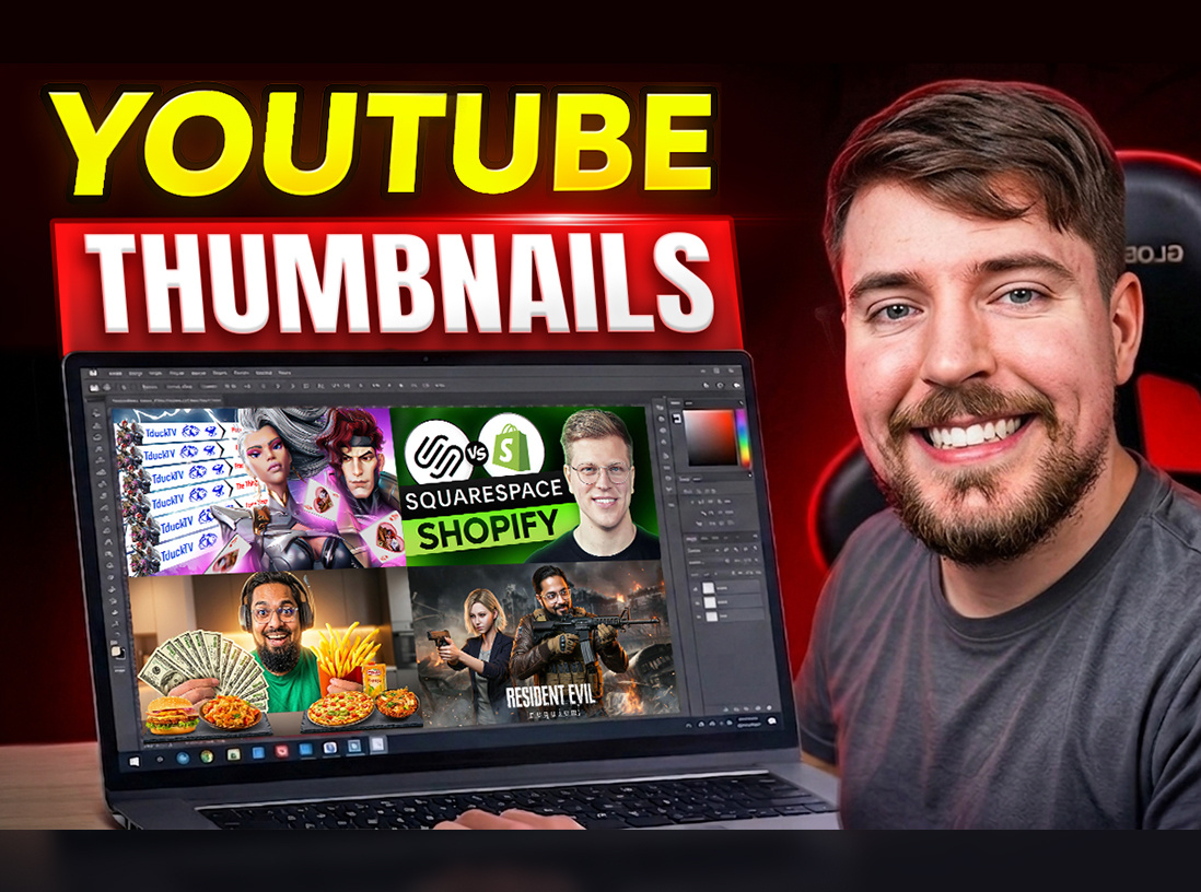 Youtube Thumbnail Designs blender branding design gamer gaming gaming thumbnail graphic design horror illustration post design social media post thumbnail thumbnail design thumbnails twitch ui ui design youtube youtube thumbnail