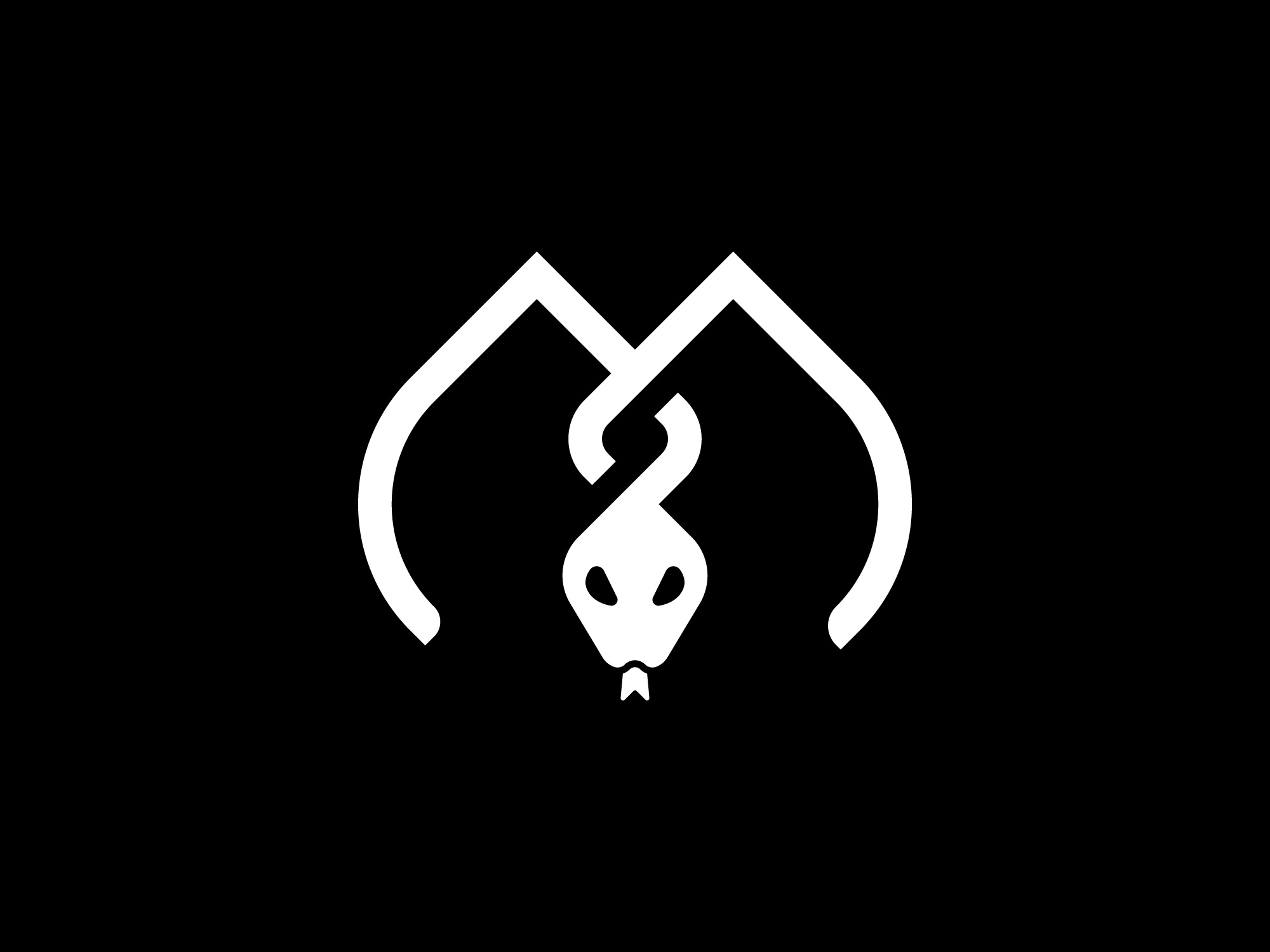 minimal simple monogram M snake logo