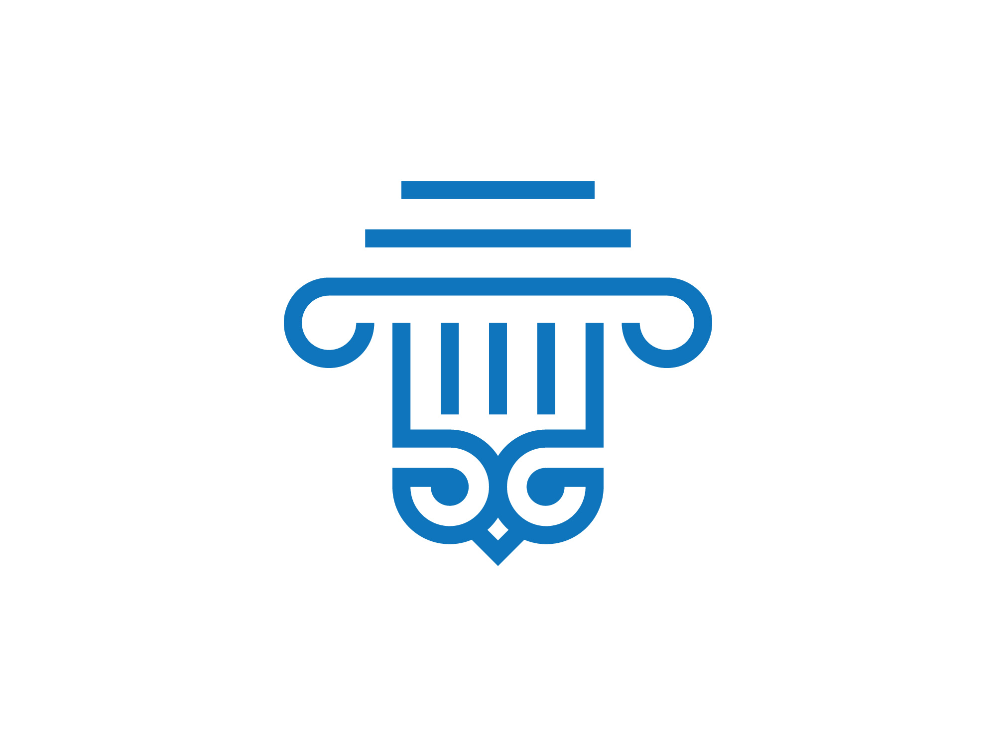 modern minimal owl column logo