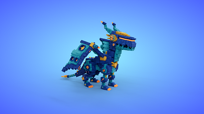 Voxel Mecha Dragon - 3D Game Asset