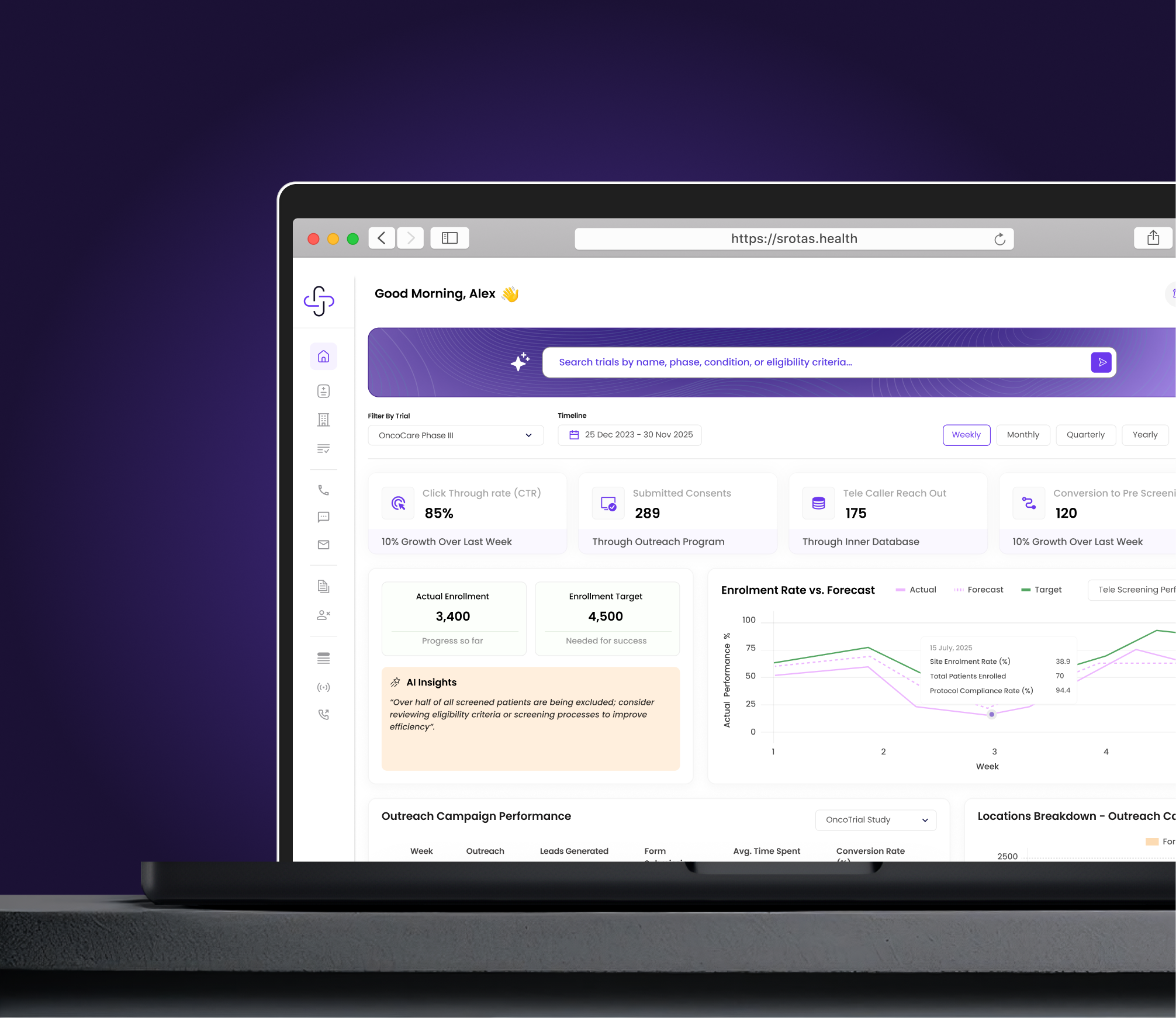 Srotas Health app branding healthcare saas ui ux